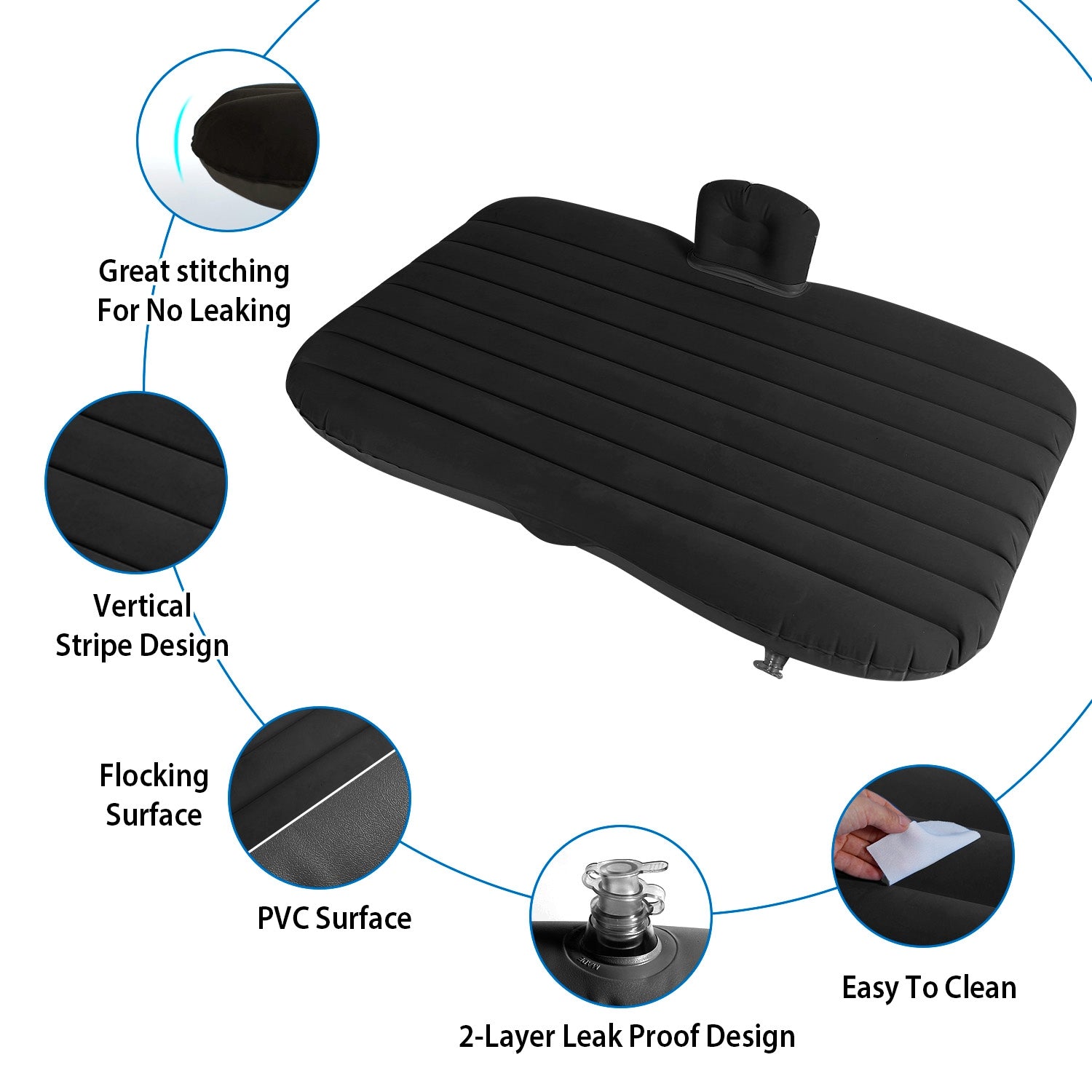 1Pc Car Air Mattress Bed For Travel Inflation Car Mattress Bed Portable Travel Camping Sleep Mat Car Inflation Bed For Trip