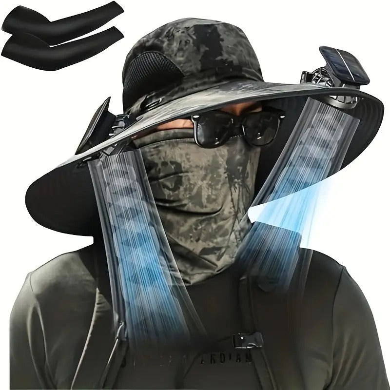 Solar Cooling Hat With Built-in USB Fan - For Outdoor Camping, Beach, And Construction - Lightweight And Breathable Sun Protection Hat For Men And Women - High-quality Outdoor Solar Fan Hat, Essential
