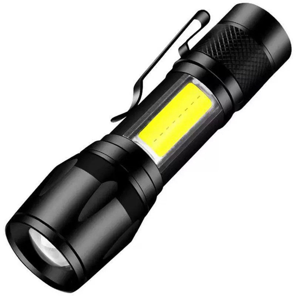LED Telescopic Flashlight Military Torch USB Rechargeable Pen Light For Camping