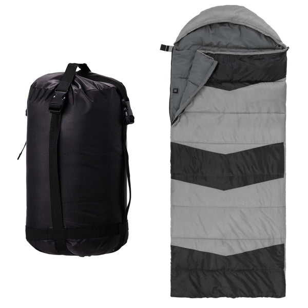 Rectangular Heated Sleeping Bag, Lightweight Sleeping Bag With Multi USB Powered Heating Pads, Waterproof Compact Envelope Sleeping Bag For Backpacking Hiking, Gray