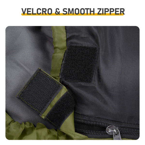 Rectangular Heated Sleeping Bag, Lightweight Sleeping Bag With Multi USB Powered Heating Pads, Waterproof Compact Envelope Sleeping Bag For Backpacking Hiking, Green